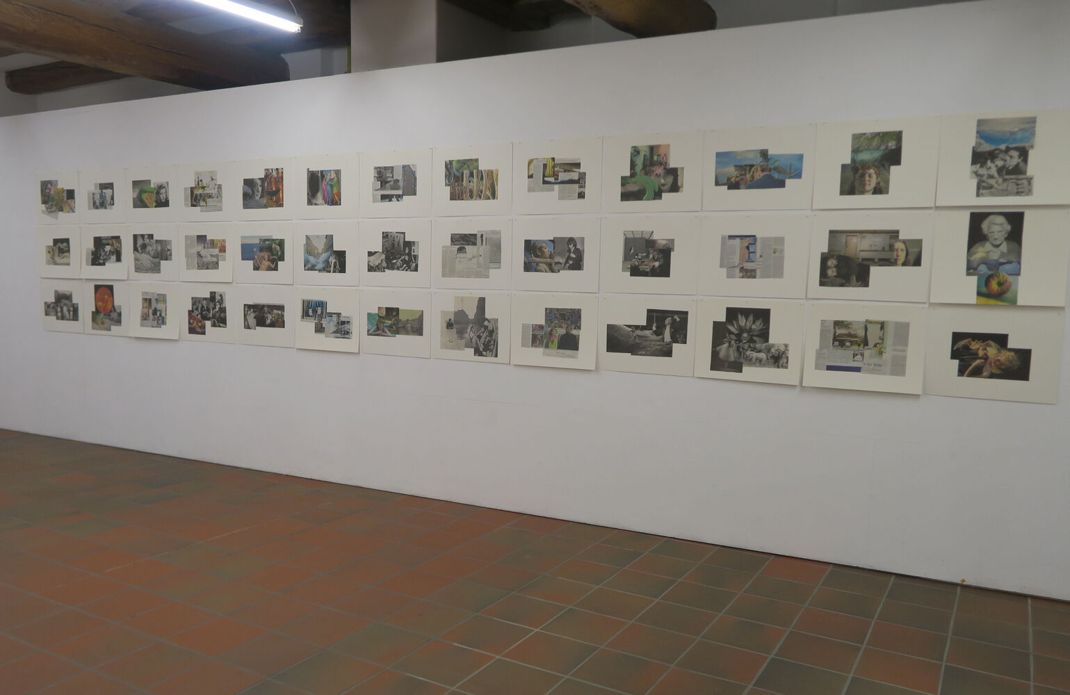 Ausstellungsansicht Kathrina Rudolph Collagen 1-39